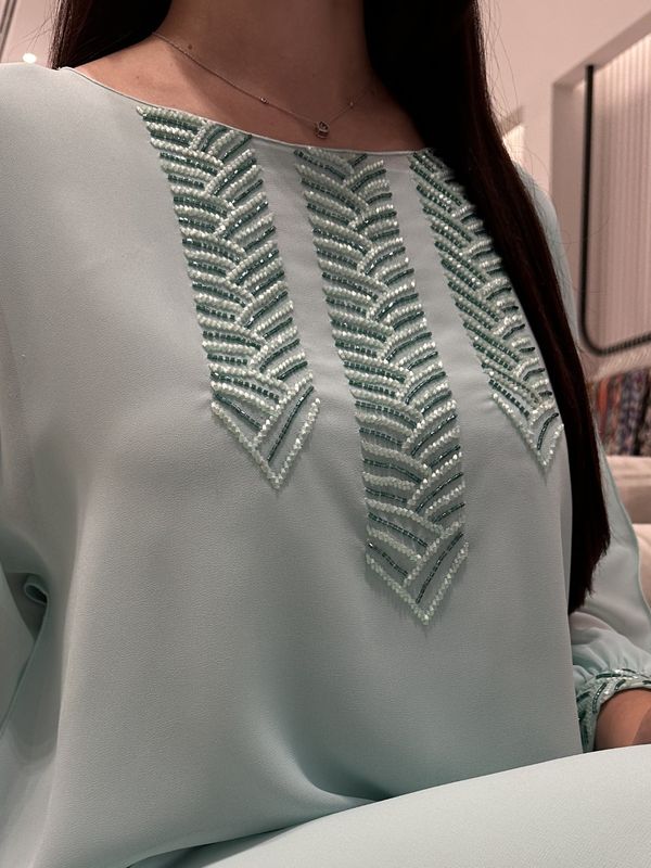 2 Pc Chiffon Handmade Embroidery